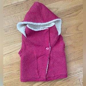 Splendid pink shimmer faux shearling vest with hood.  Size 3T